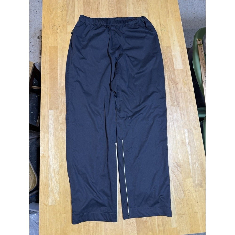Nike Golf Men Large Black Waterproof Rain Pants Ankle Zip Elastic Waist 266545